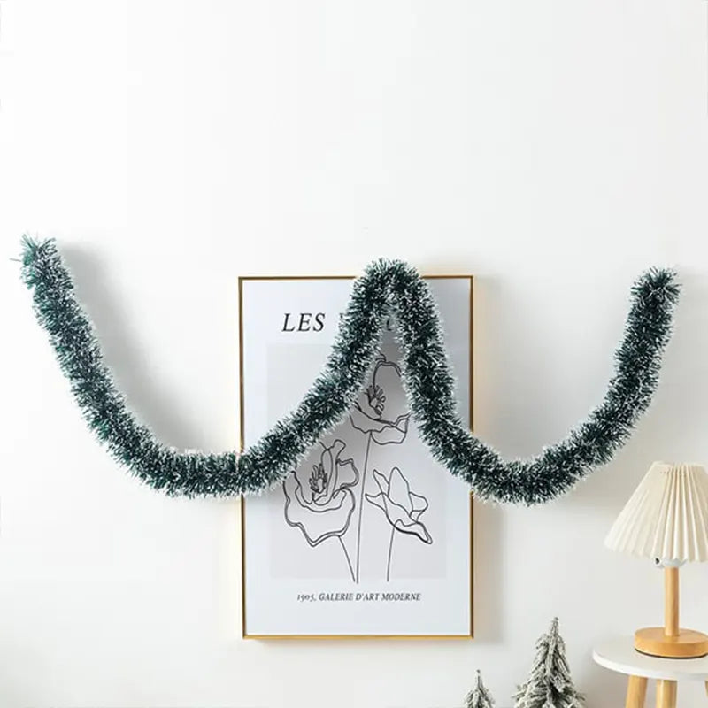 Festive Tinsel Garland with Bowknots