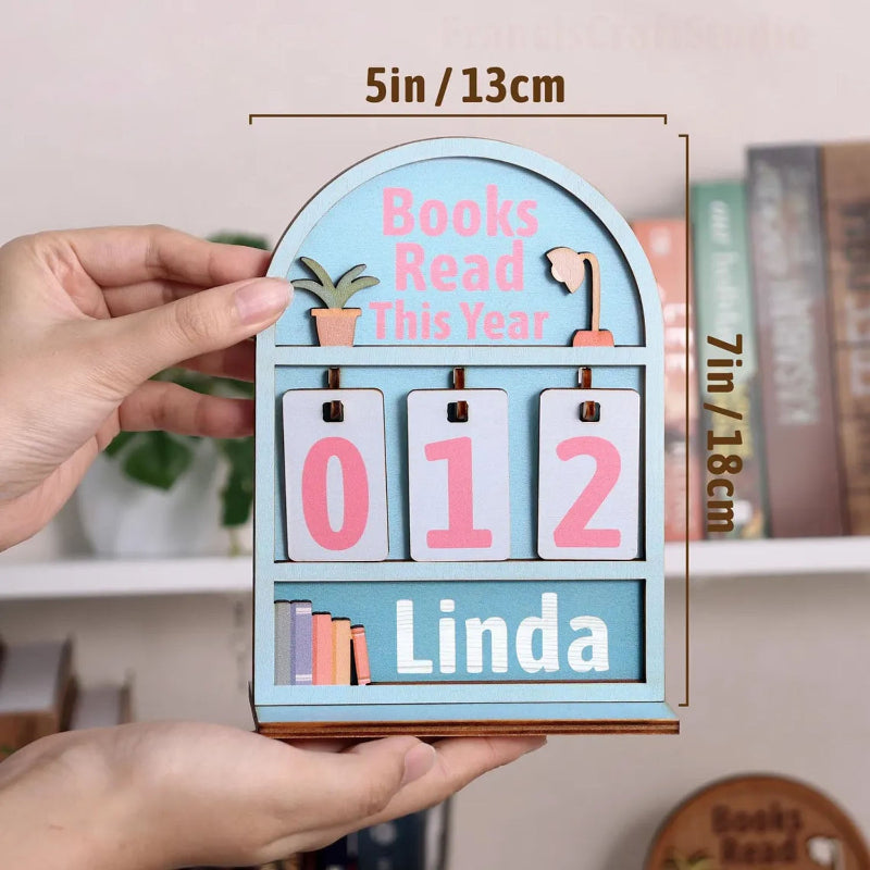 Personalized Books Read This Year Counter Mini Plaque With Flat Base, Gift for Readers, Book Lovers Gift, Bookshelf Decor