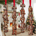 Personalized American Football Alphabet Wooden Ornament, Christmas Gift For Teen Boy, Son, Grandson