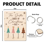 Personalized Pine Tree Family Card Keeper, Christmas Card Keepsake Holder