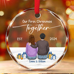 Our First Christmas Married - Personalized Custom Glass Ornament