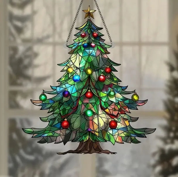 Colorful Christmas Tree Suncatcher