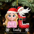 Baby And Santa - Personalized Custom Acrylic Ornament