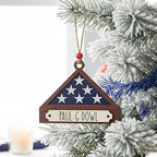 Personalized Memorial Military Flag Ornament with Names, Memorial Christmas Ornament