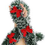Festive Tinsel Garland with Bowknots
