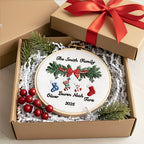 Personalized Family Christmas Ornament, Custom Embroidery Hoop, Holiday Stocking, Festive Decoration, Gift for Families 2025