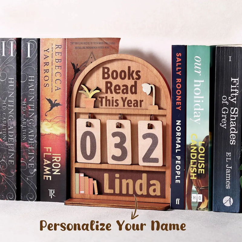 Personalized Books Read This Year Counter Mini Plaque With Flat Base, Gift for Readers, Book Lovers Gift, Bookshelf Decor