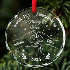 As A Family Of Three Members - Personalized Custom Glass Ornament