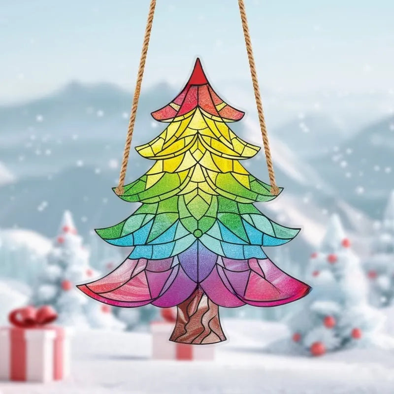 Colorful Christmas Tree Suncatcher