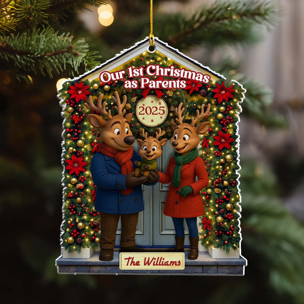 1st Christmas As Parent - Personalized Custom Acrylic Ornament