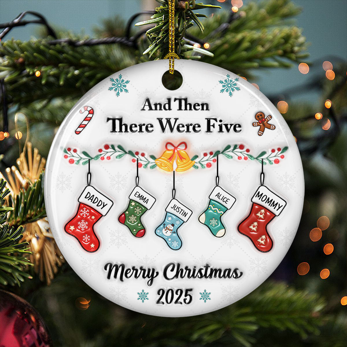 There Were Four - Personalized Custom 3D Inflated Effect Ceramic Ornament