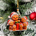 Personalized Gingerbread Family Acrylic Ornament, Christmas Ornament Gift
