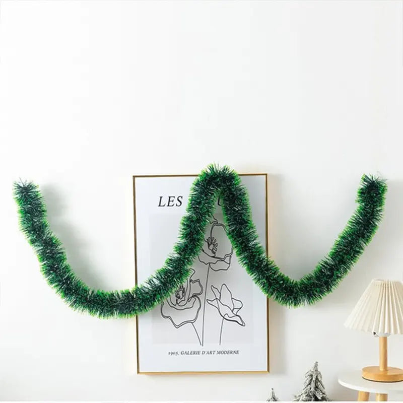 Festive Tinsel Garland with Bowknots