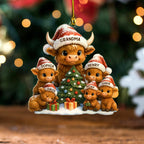Personalized Christmas Grandma Cow Family Acrylic Ornament, Christmas Ornament Gift