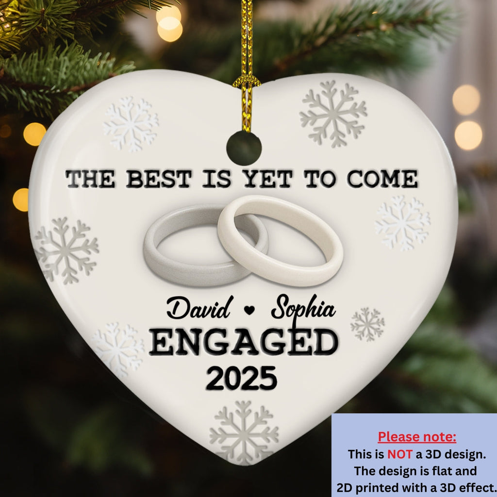 Our Engagement - Personalized Custom 3D Effect Ceramic Ornament