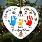 Our First Christmas 2 - Personalized Custom 3D Inflated Effect Ceramic Ornament