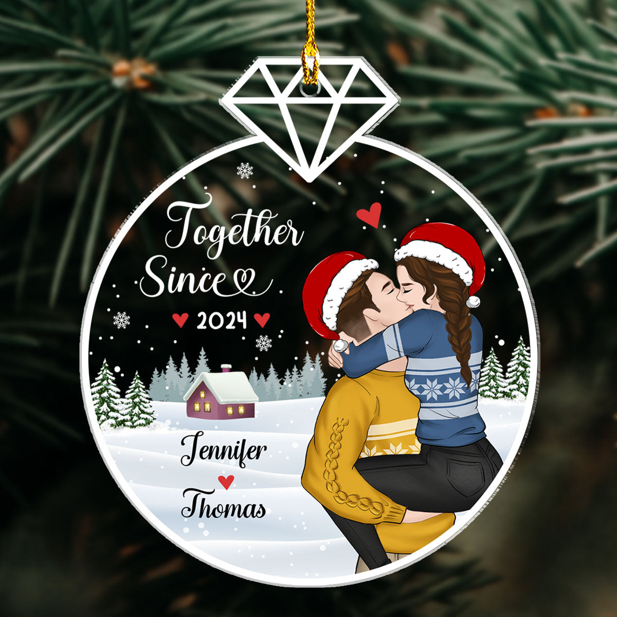 Our First Christmas Together - Personalized Custom Acrylic Ornament