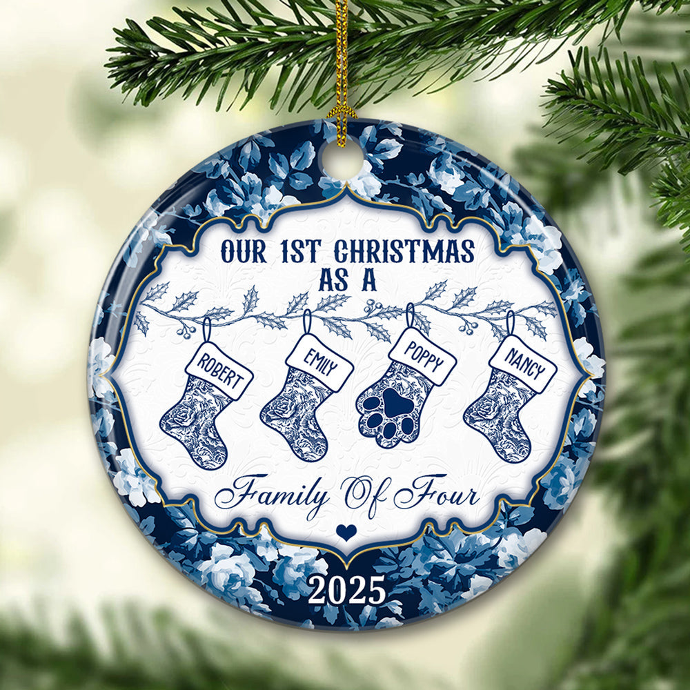 Family Christmas Stockings - Personalized Custom Ceramic Ornament