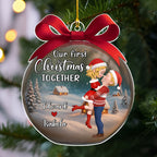 Our First Christmas Together In Ball Love - Personalized Custom Acrylic Ornament