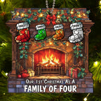 As A Family Of - Personalized Custom Suncatcher Ornament