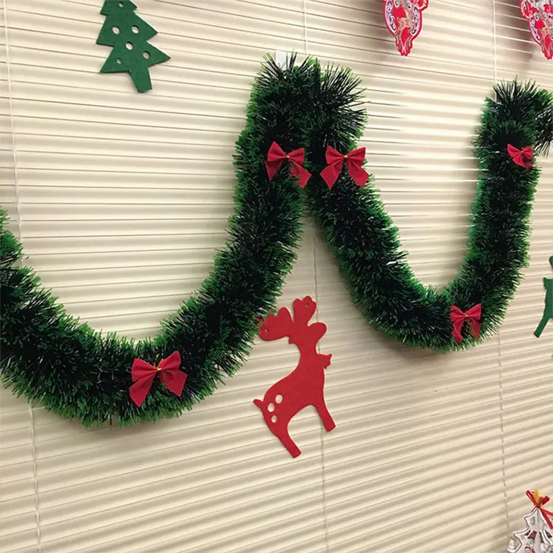 Festive Tinsel Garland with Bowknots