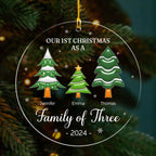 A Family Of Three - Personalized Custom 3D Inflated Effect Acrylic Ornament
