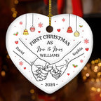 Our First Christmas Heart - Personalized Custom 3D Inflated Effect Heart Ceramic Ornament
