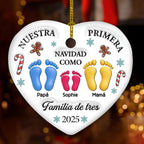 Nuestra Primera Navidad – Adorno de Cerámica Personalizado con Efecto 3D