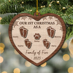 Our 1st Christmas - Personalized Custom Freeshape 2-Layered Wood Ornament