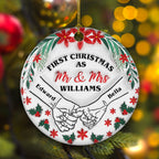 Our First Christmas Flower - Personalized Custom 3D Inflated Effect Ceramic Ornament
