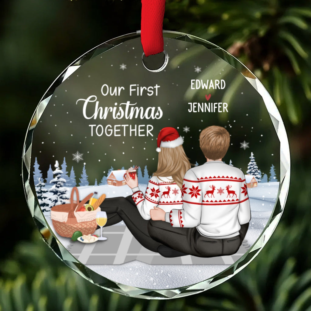 Our First Year - Personalized Custom Glass Ornament