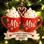Mr And Mrs Hot Cocoa - Personalized Custom Acrylic Ornament
