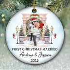 Love Shines Bright This Christmas - Personalized Custom Ceramic Ornament