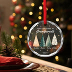 First Christmas As Grandparents - Personalized Custom Glass Ornament