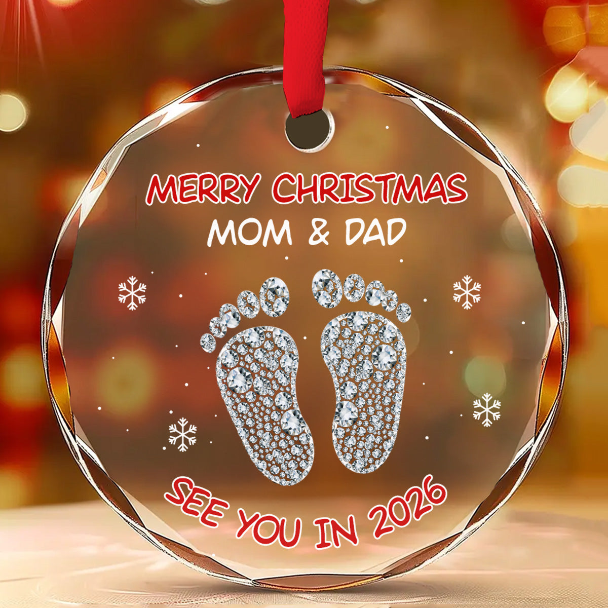 Baby See You Soon - Personalized Custom Glass Ornament