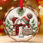 Merry And Bright Together - Personalized Custom Glass Ornament
