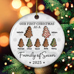 First Christmas Christmas Tree Cakes - Personalized Custom 3D Inflated Effect Ceramic Ornament