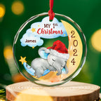 1st Christmas Of Baby - Personalized Custom Glass Ornament