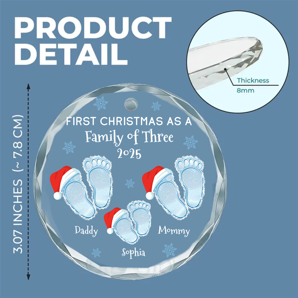 Noel Family - Personalized Custom Glass Ornament