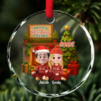 Our First Christmas Couple - Personalized Custom Glass Ornament