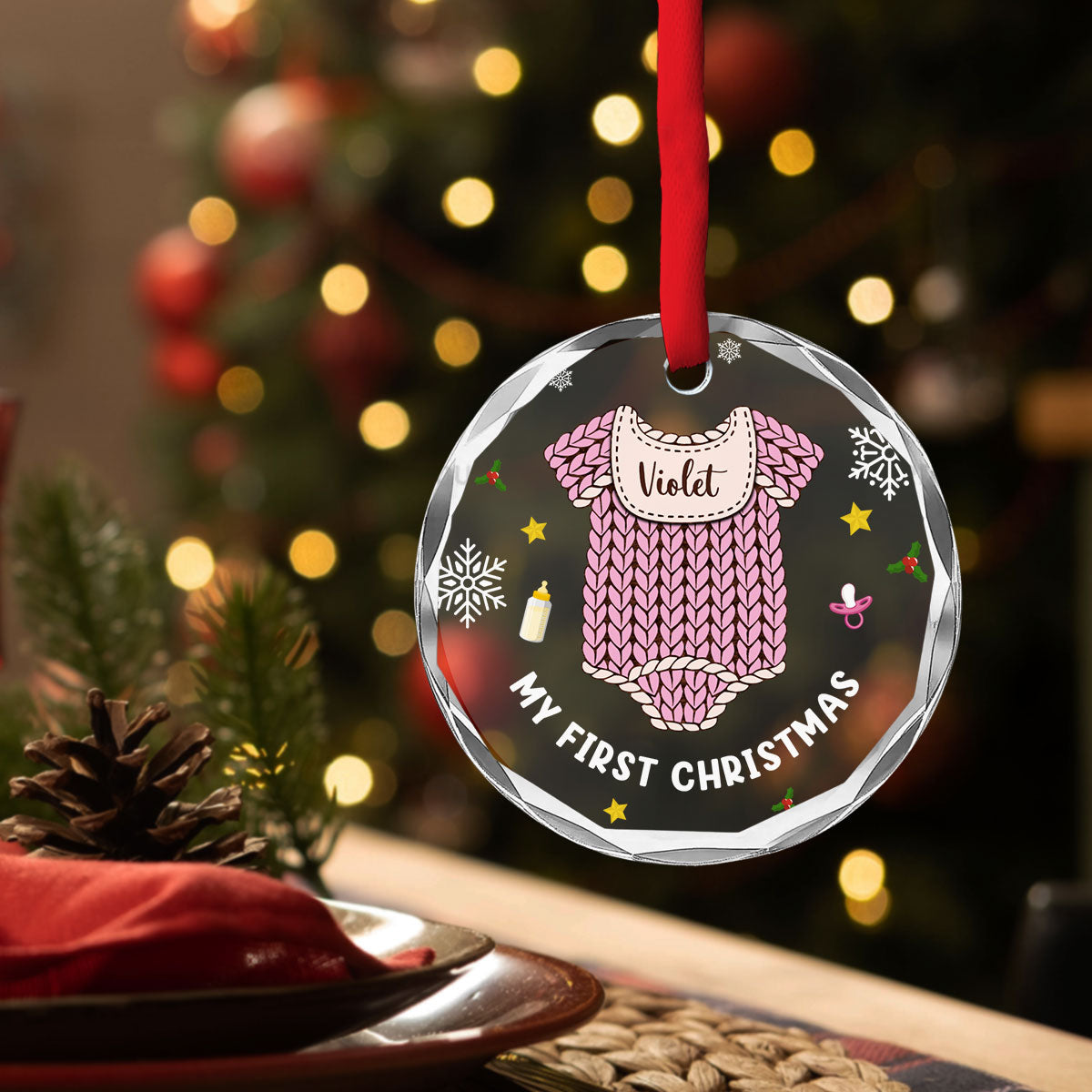 Welcome Our Baby - Personalized Custom Glass Ornament