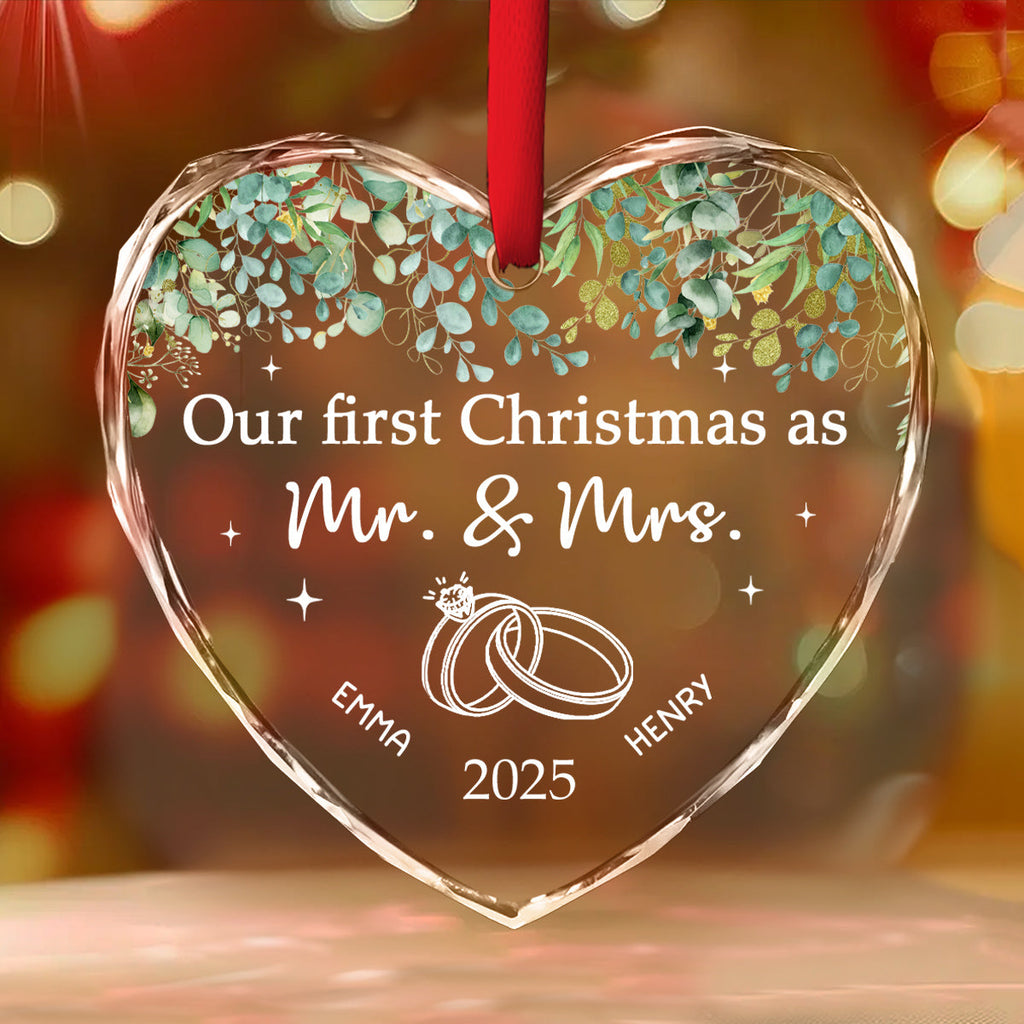 Our Wedding - Personalized Custom Glass Ornament