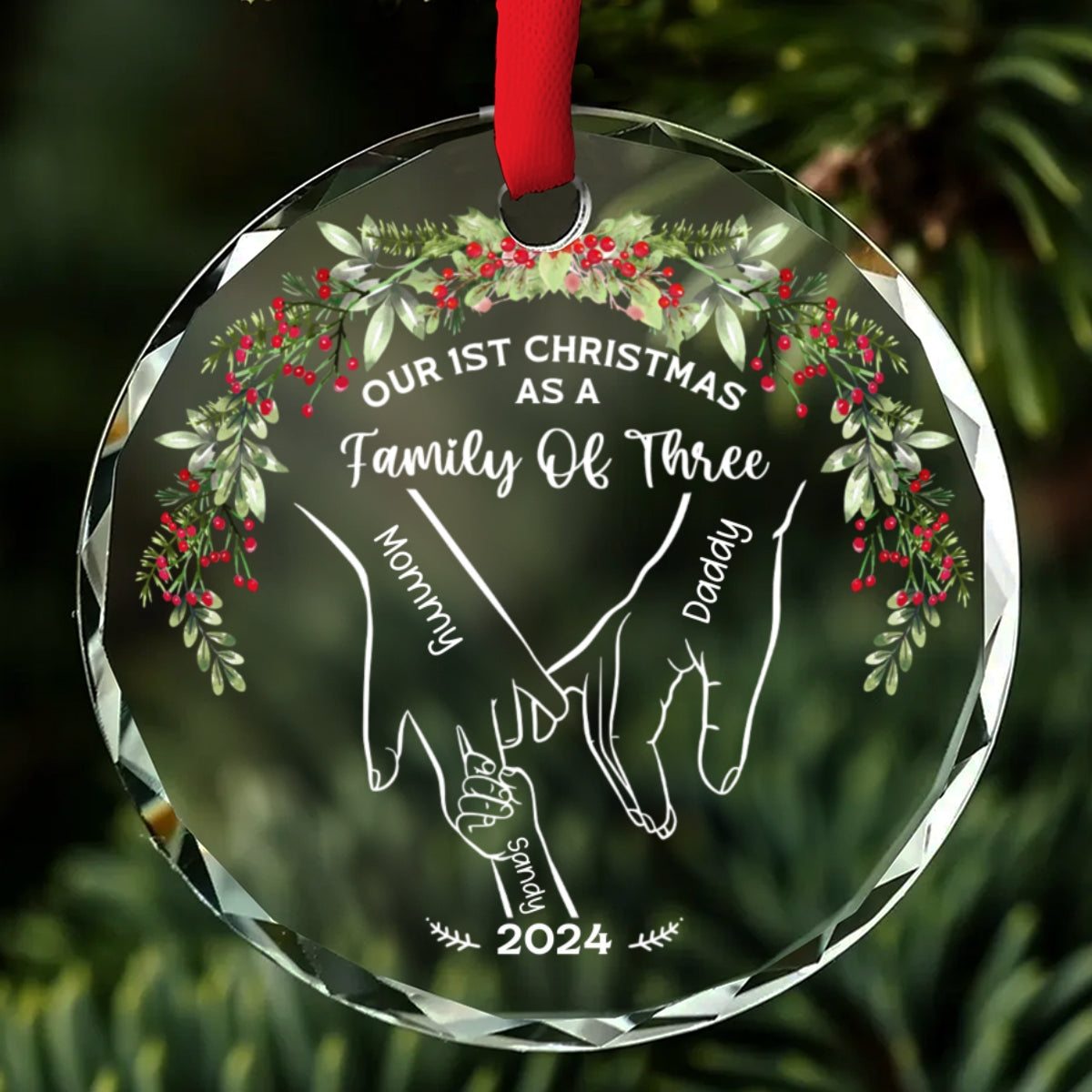 Our 1st Christmas As Love - Personalized Custom Glass Ornament