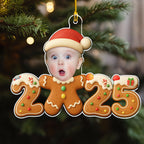 Baby First Christmas 2025 Gingerbread - Personalized Custom Acrylic Ornament