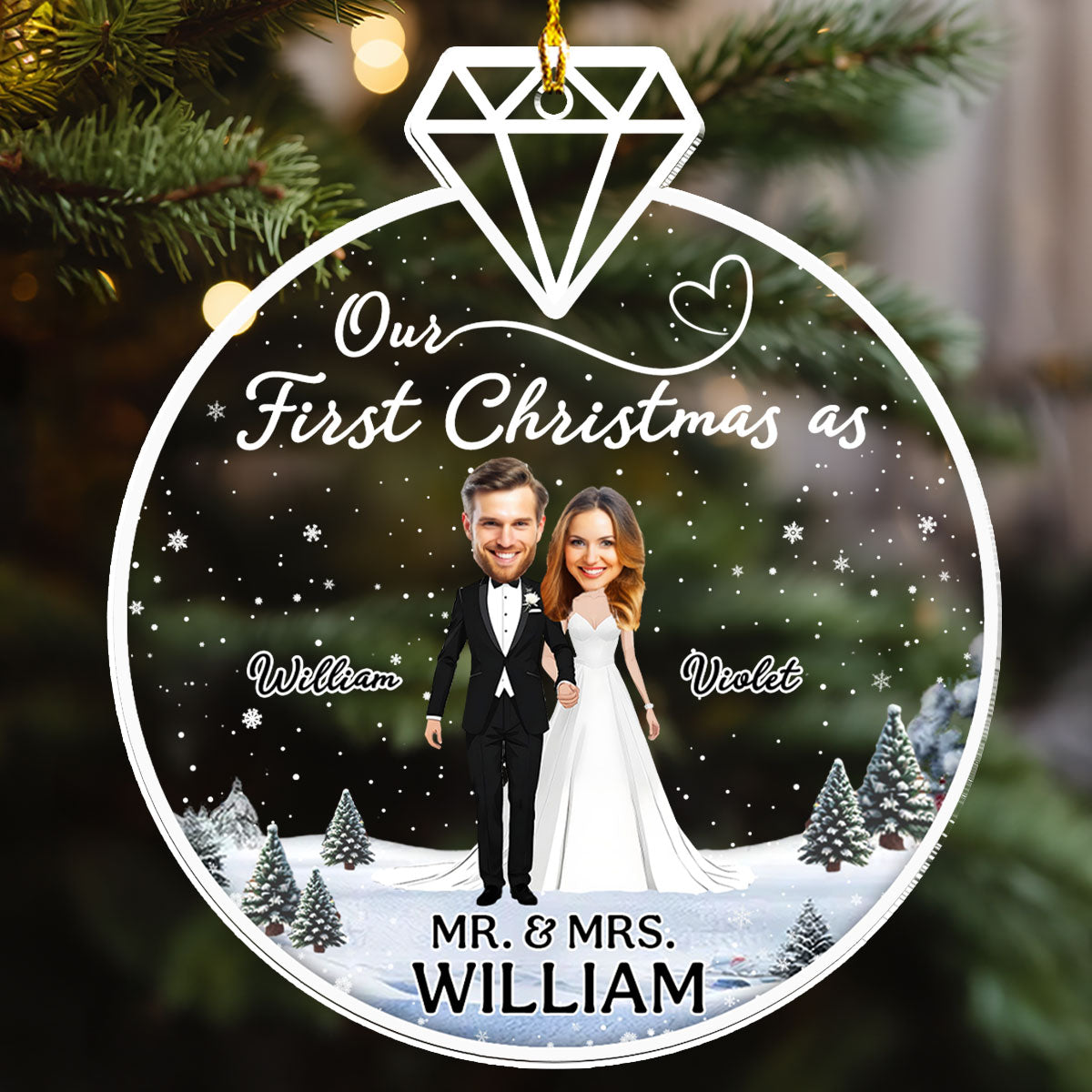 Our First Christmas - Personalized Custom Acrylic Ornament