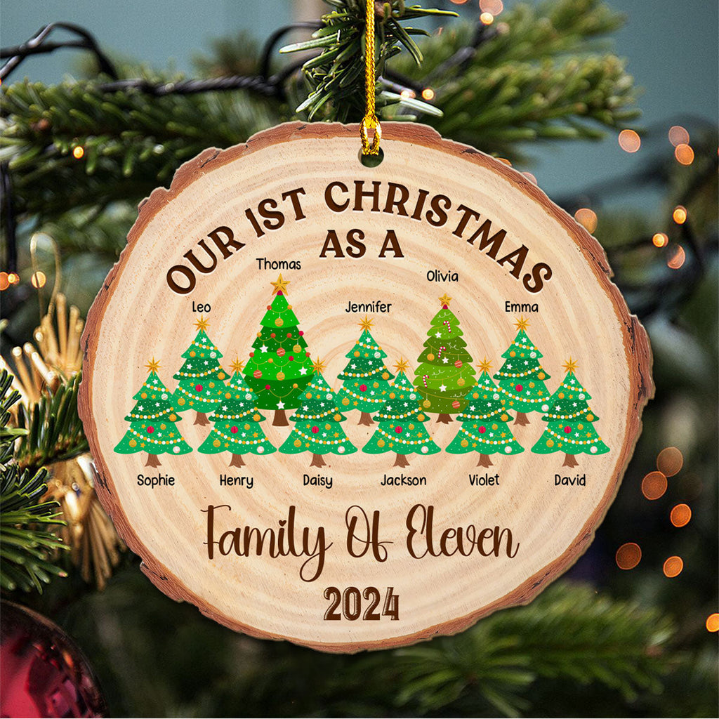 First Christmas As A Family - Personalized Custom Wood Ornament
