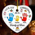 Our First Christmas 2 - Personalized Custom 3D Inflated Effect Ceramic Ornament