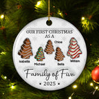 First Christmas Christmas Tree Cakes - Personalized Custom 3D Inflated Effect Ceramic Ornament