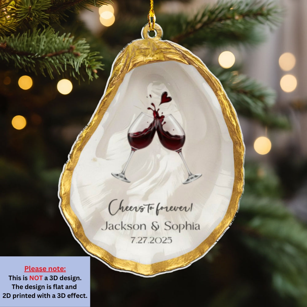 Cheers to Forever - Personalized Custom Acrylic Ornament  