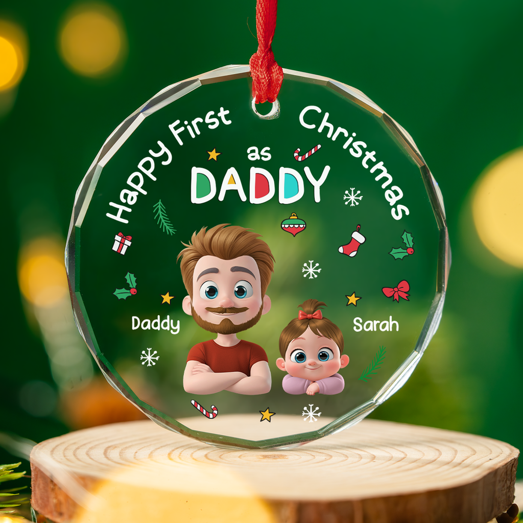 First Christmas With Baby - Personalized Custom Glass Ornament
